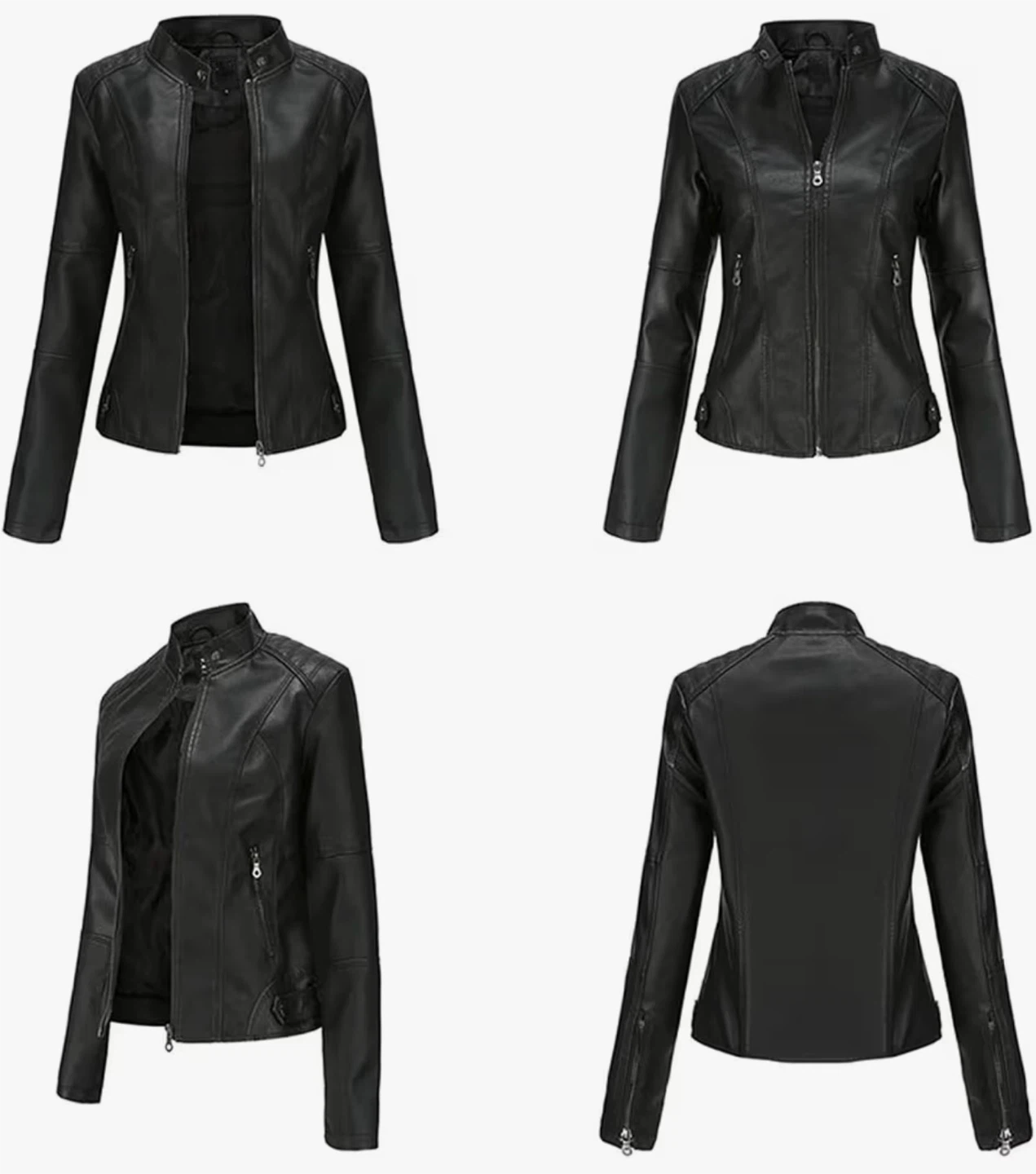 Black Faux Leather Moto Jacket - photo 2