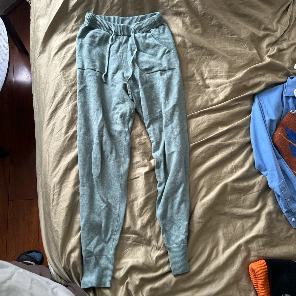 Light Blue Knit Joggers - Size S