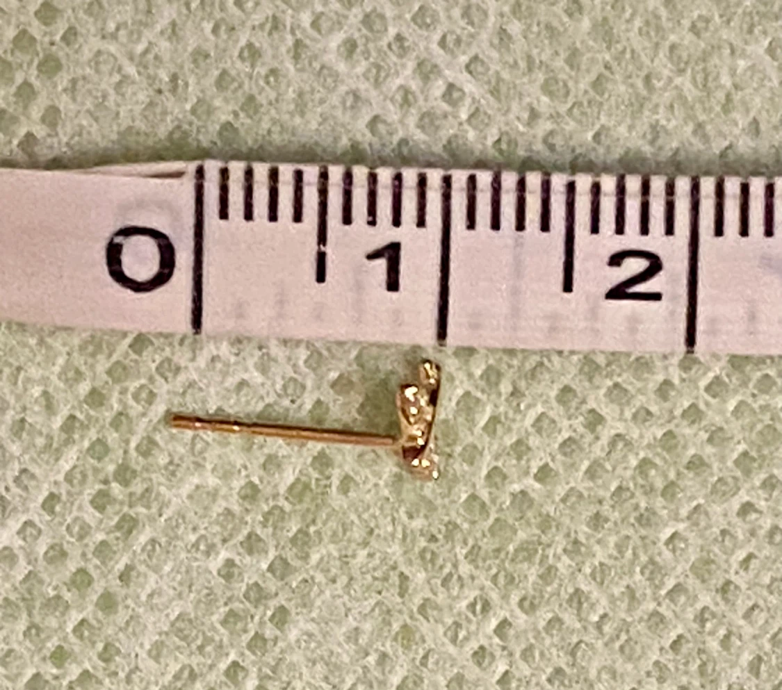 9K Gold Airplane Stud Earrings with Crystals - photo 5