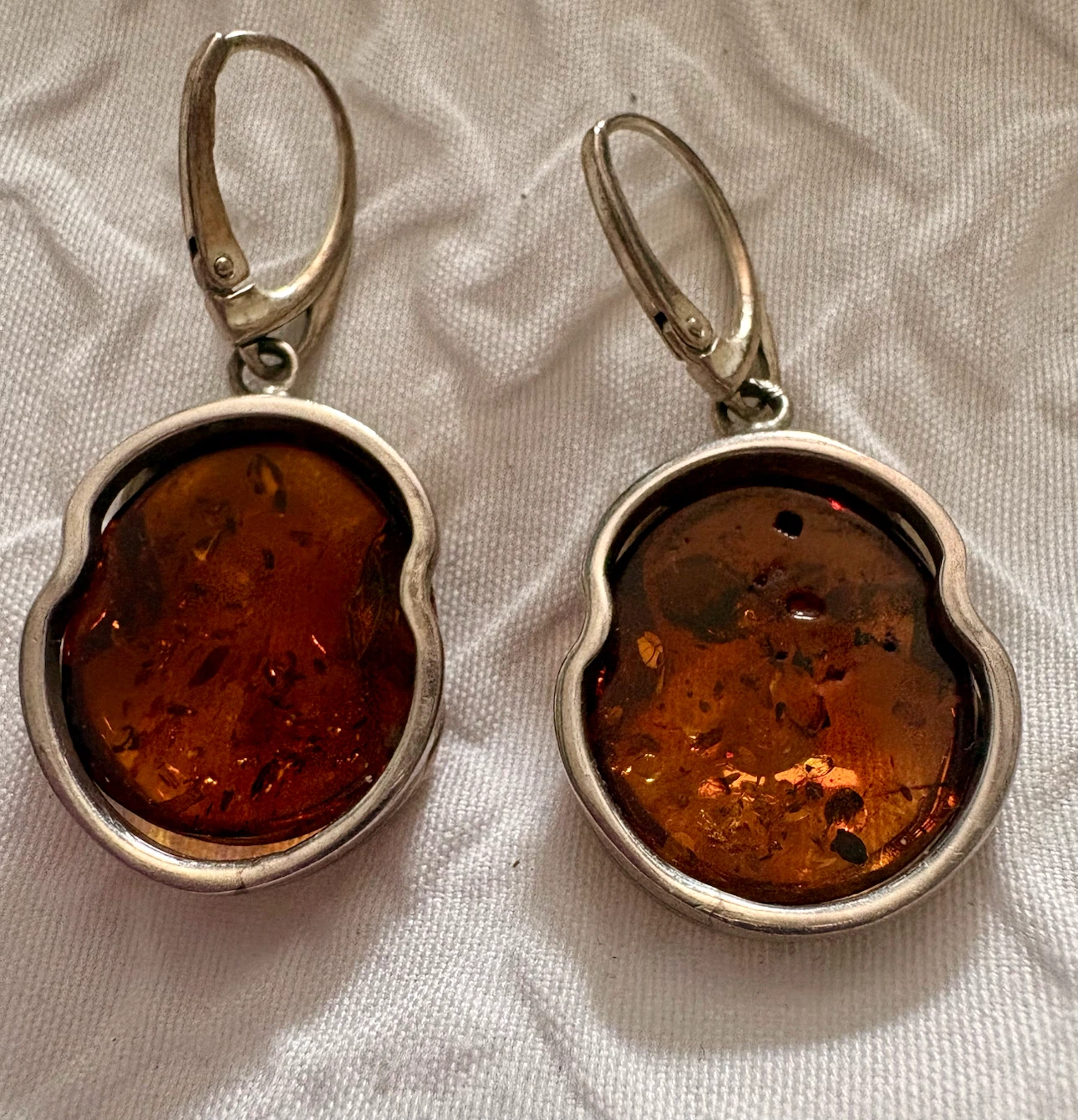 Silver Amber Earrings - photo 2