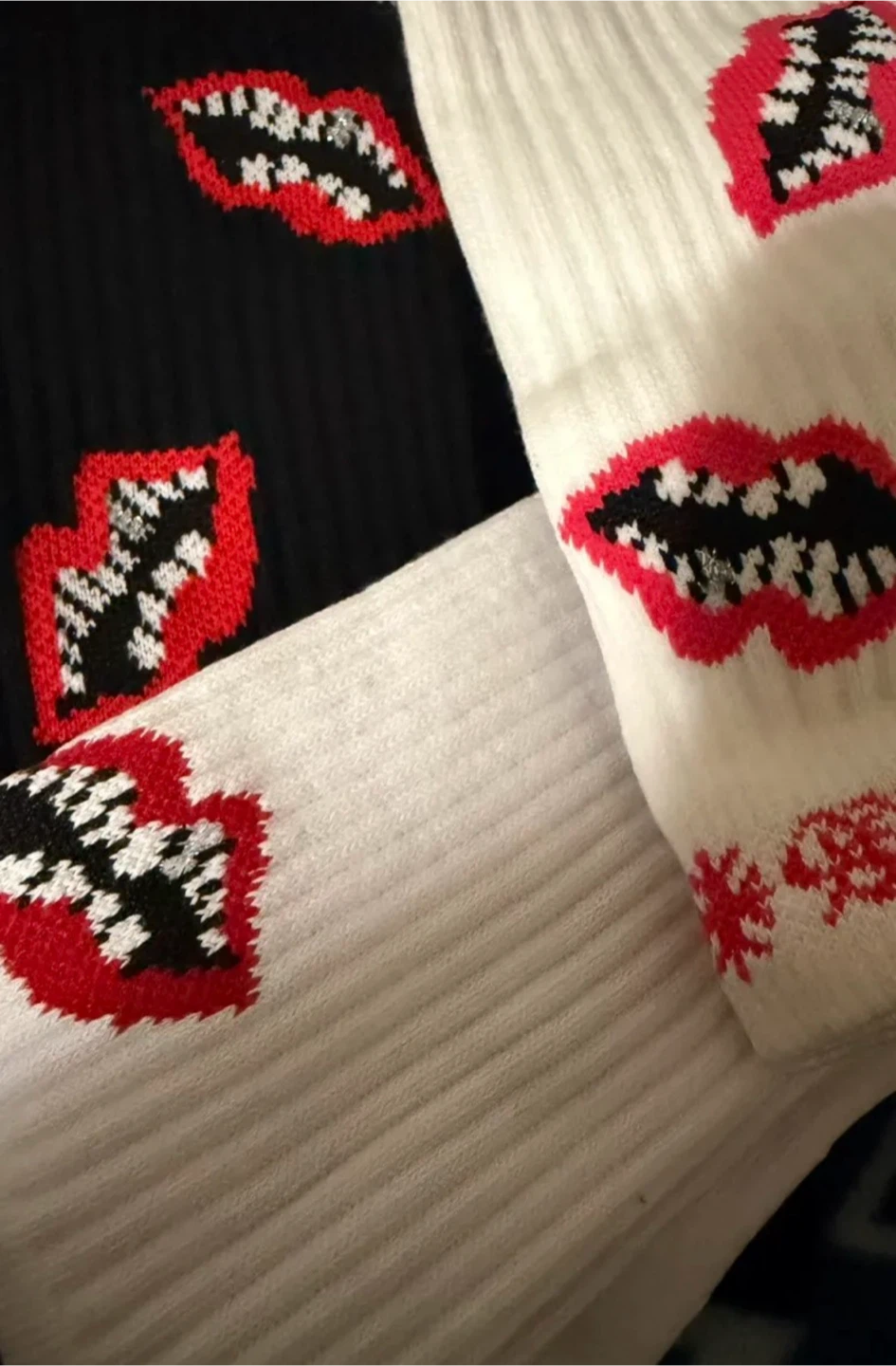 Chrome Hearts Socks - White with Red Lips - photo 2