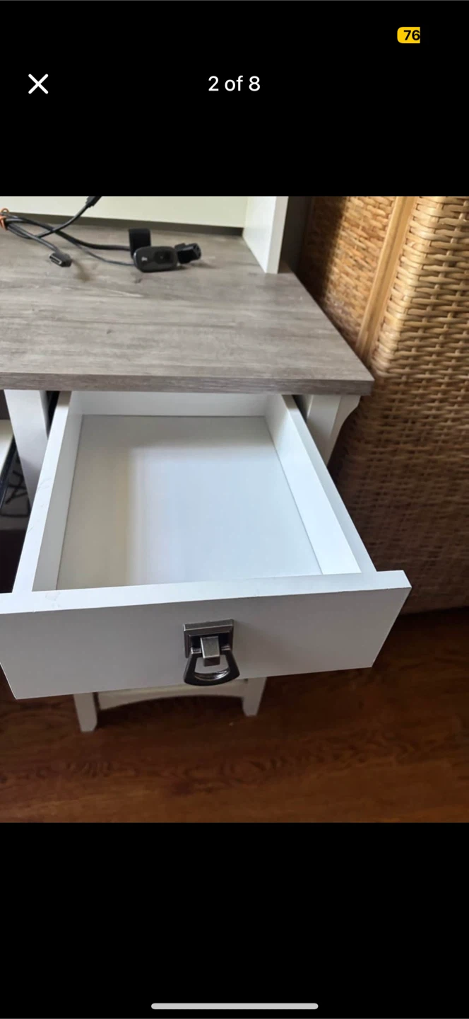 White Desk with Hutch and Keyboard Tray - photo 2