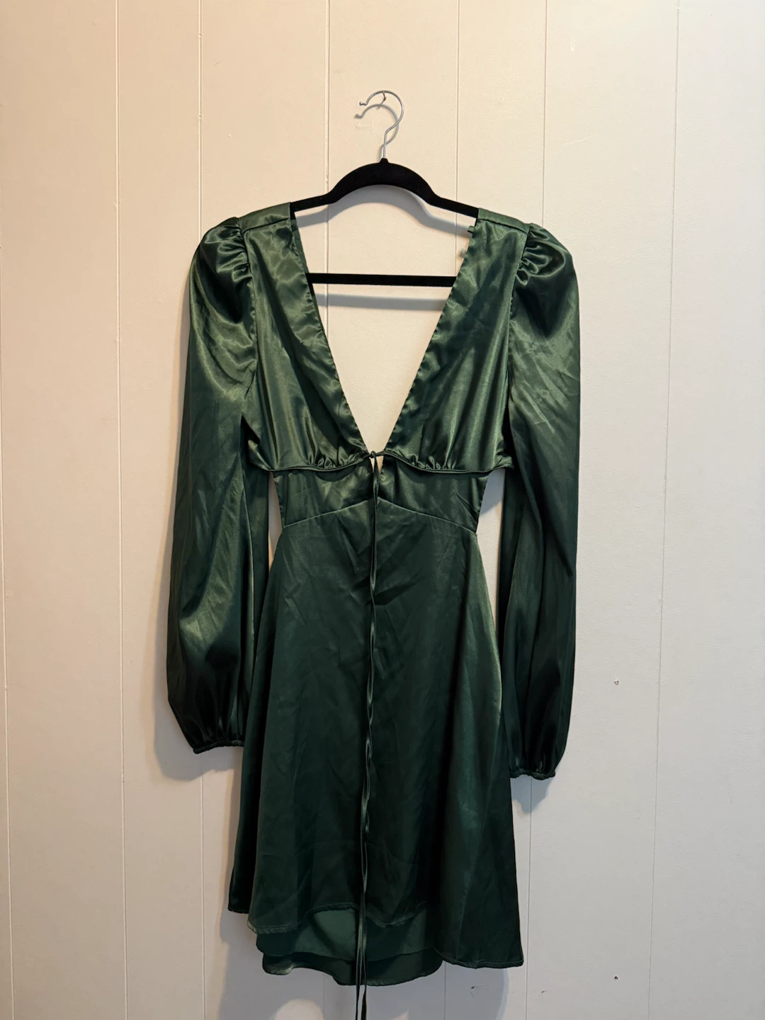 Green Satin Mini Dress