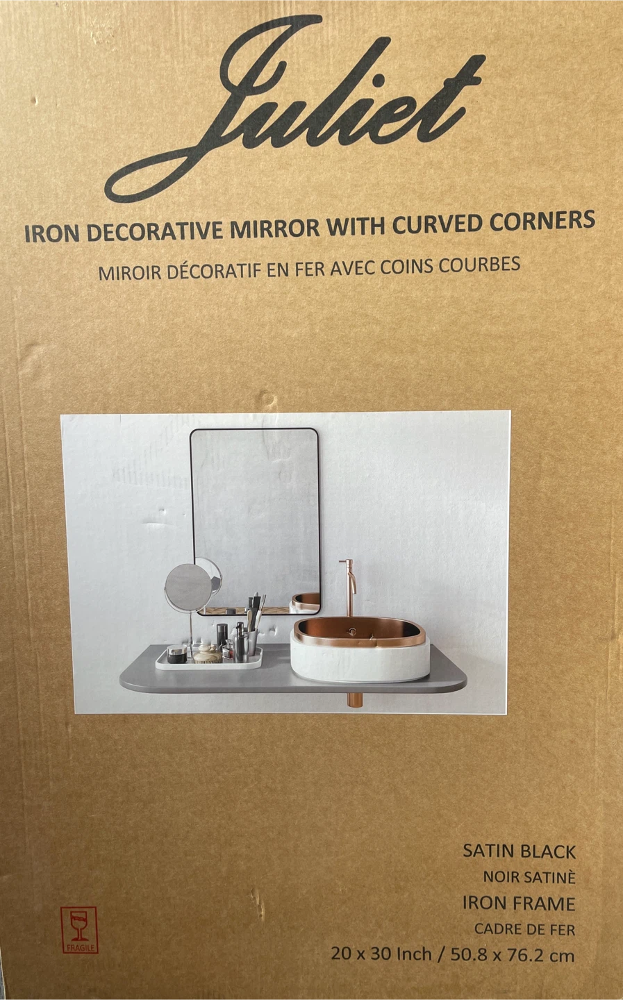 Juliet Iron Decorative Mirror with Curved Corners - photo 2