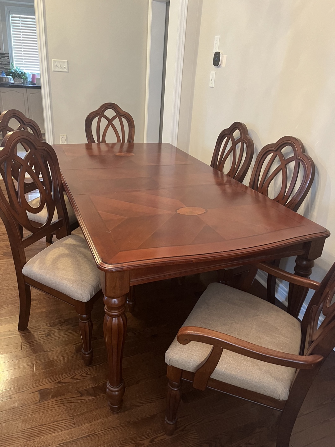 Wooden Dining Table with 6 Chairs