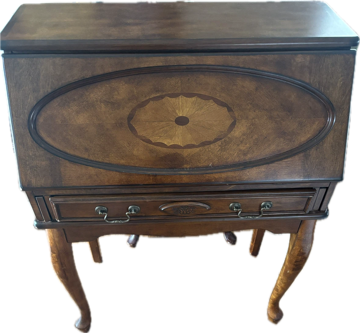 Wooden Secretary Desk with Drawers