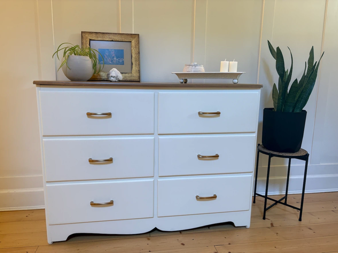 Refinished Maple Wood 6-Drawer Dresser with Wood Top - photo 2