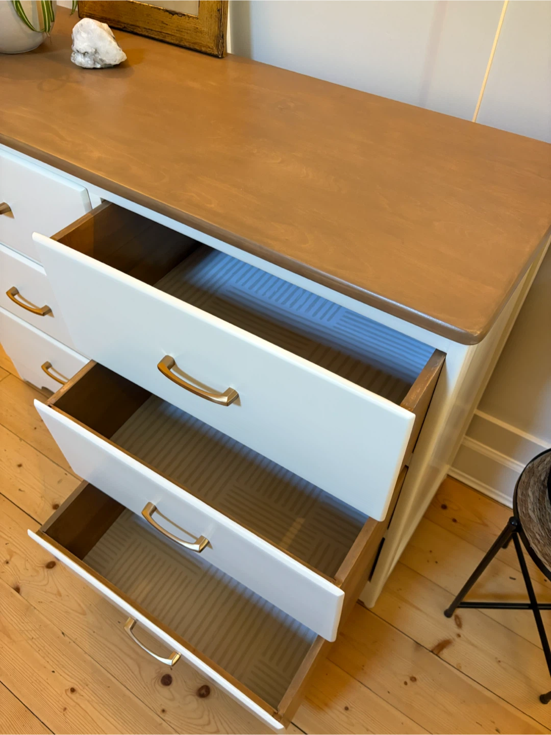 Refinished Maple Wood 6-Drawer Dresser with Wood Top - photo 4