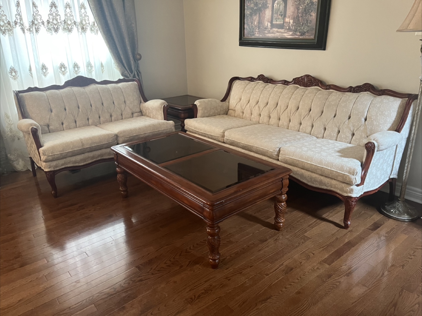 Vintage Sofa and Loveseat Set with Coffee Table