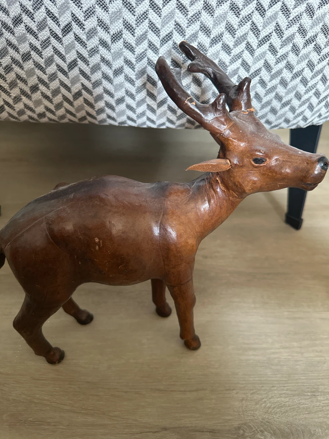 Vintage Leather Deer Figurine
