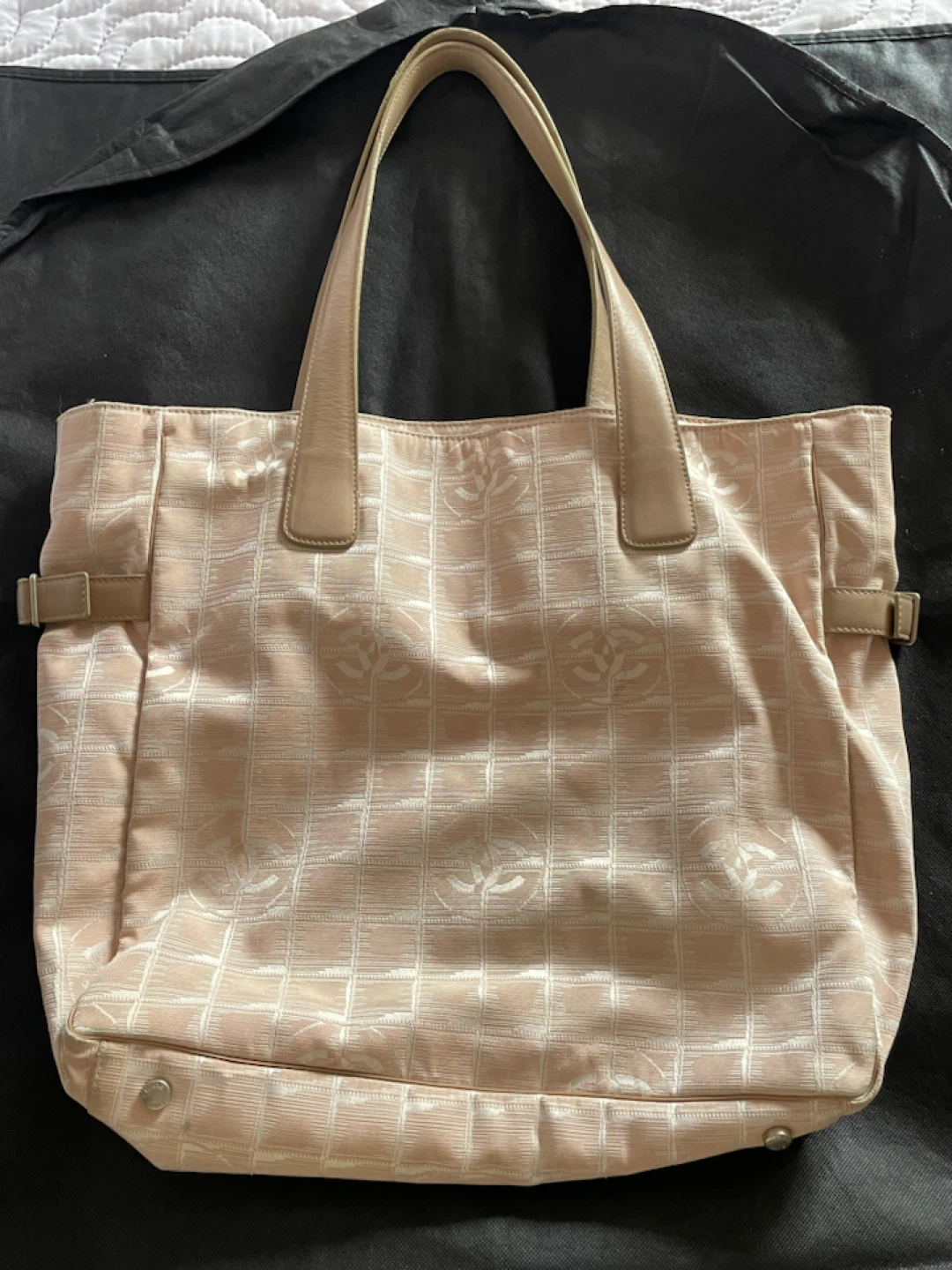 Chanel Pink/Nude Travel Canvas Tote Bag