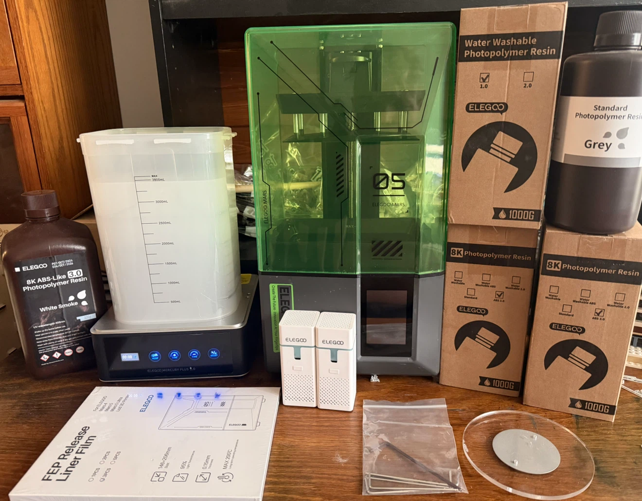 Elegoo Mars 3D Printer with Resin and Accessories