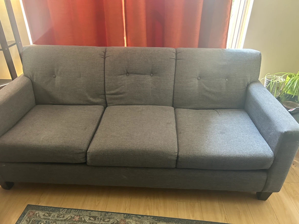 Grey Three-Seater Sofa