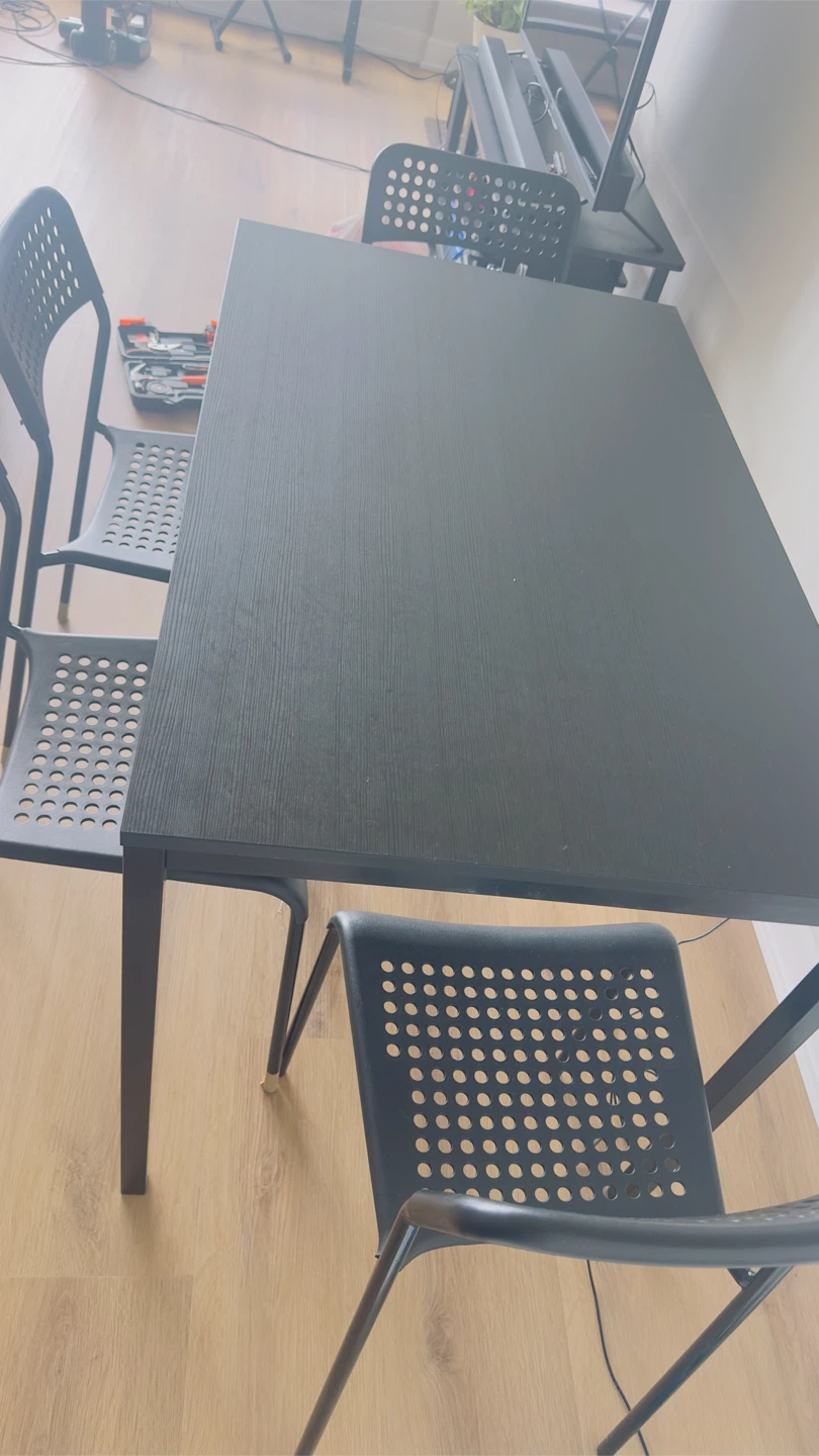 Black Dining Table and Chairs Set - photo 2