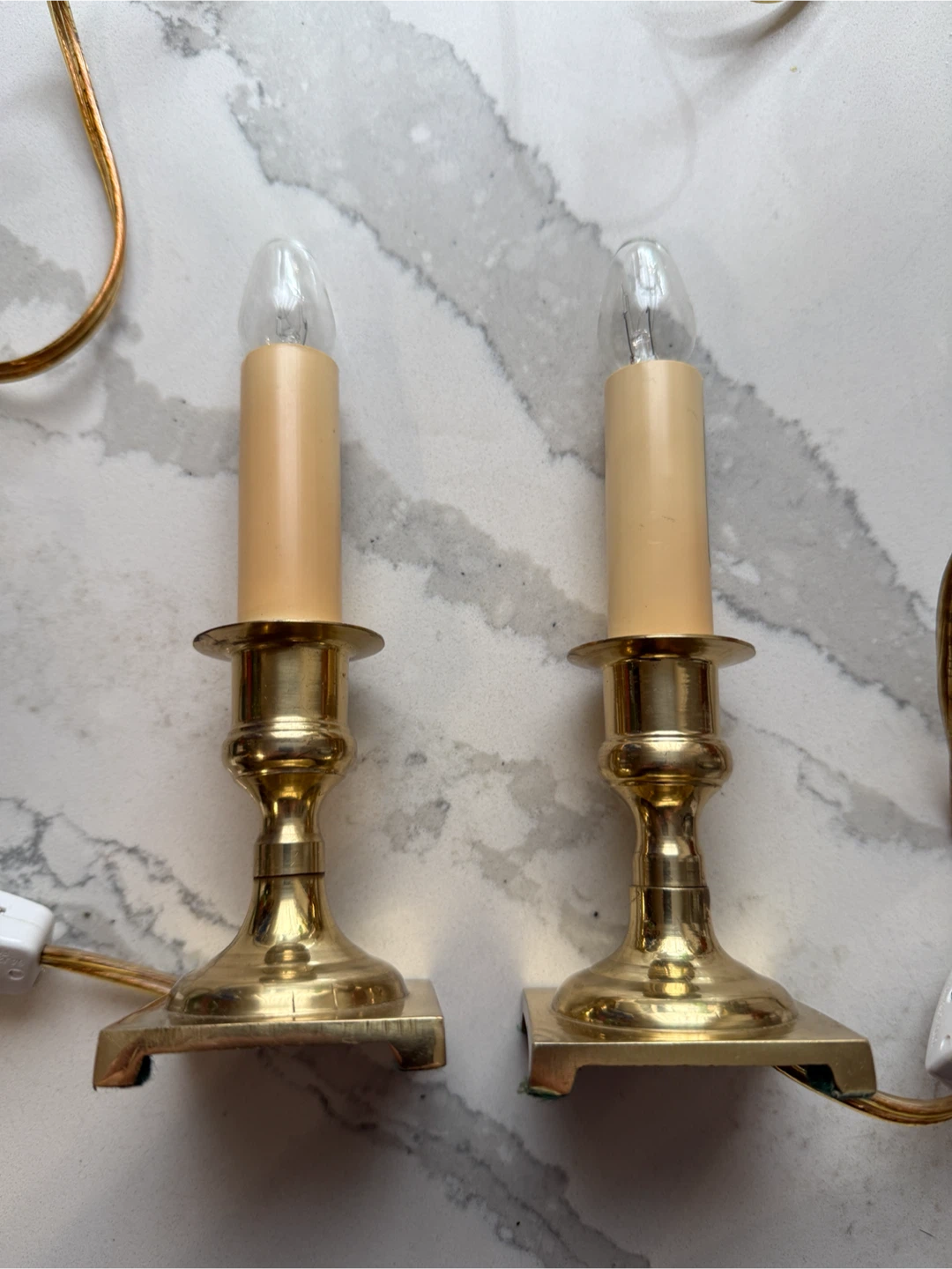 Vintage Brass Taper Candle Lamps - Set of 2 - photo 3