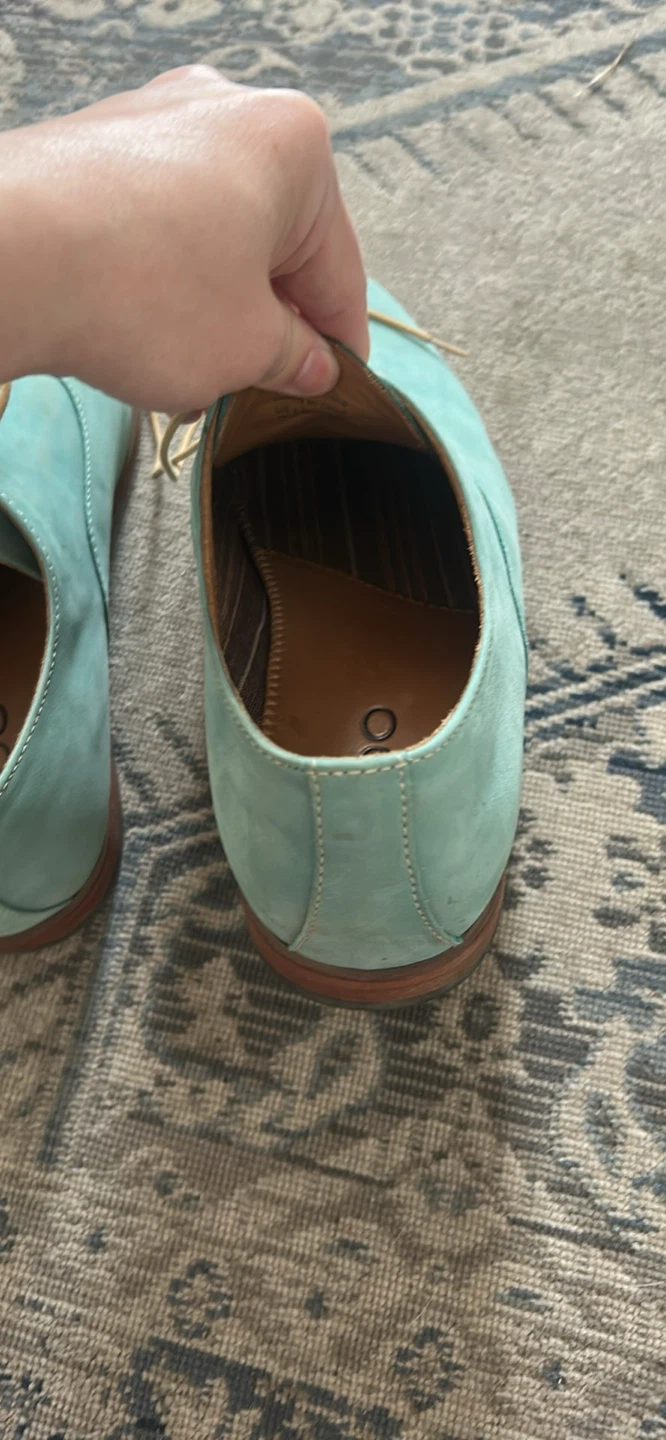 Aqua Suede Oxford Shoes - photo 2