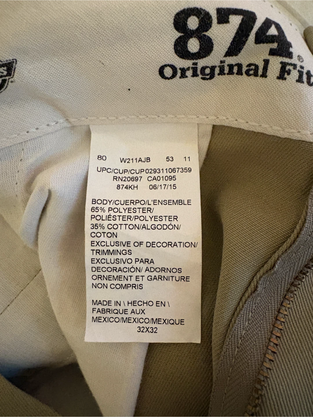 Dickies 874 Original Fit Khaki Pants Size 32x32 - photo 5