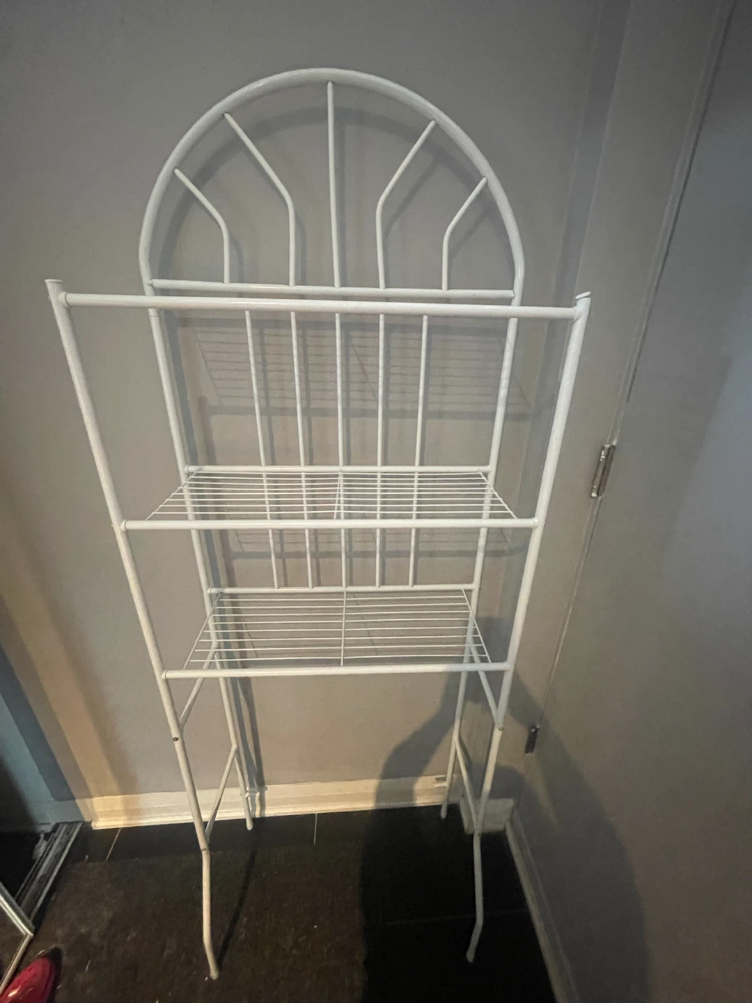 White Metal Over-the-Toilet Shelf Unit