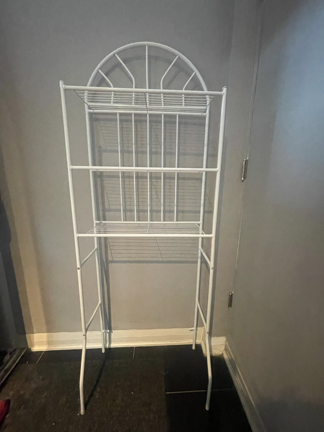 White Metal Over-the-Toilet Shelf Unit - photo 2
