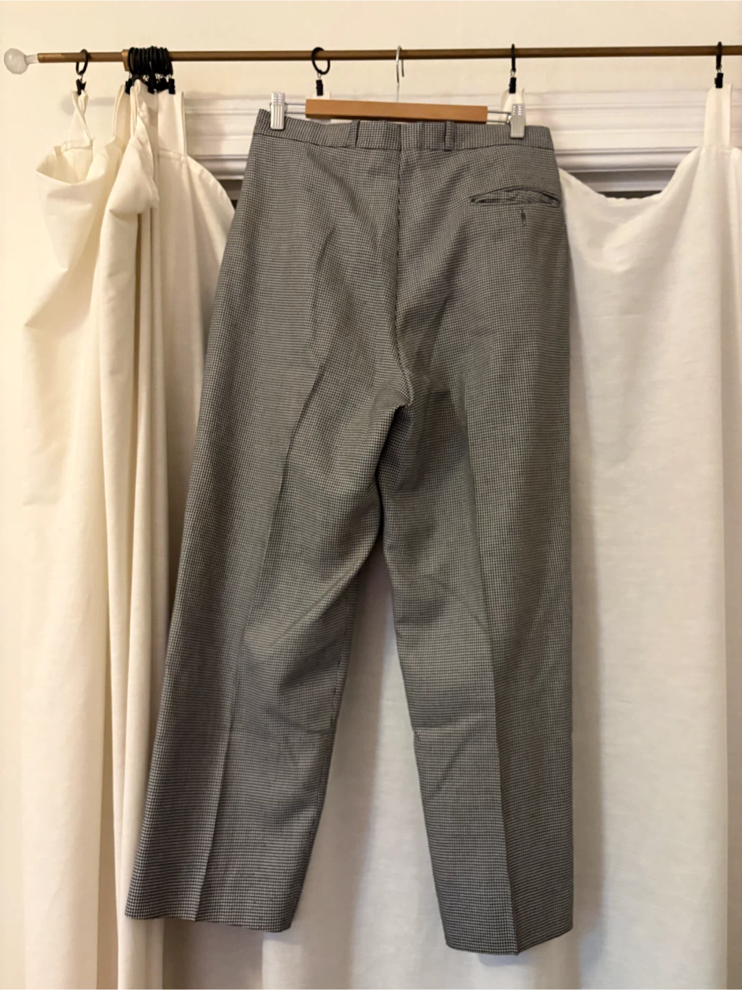 Grey Plaid Pleated Dress Pants - photo 2