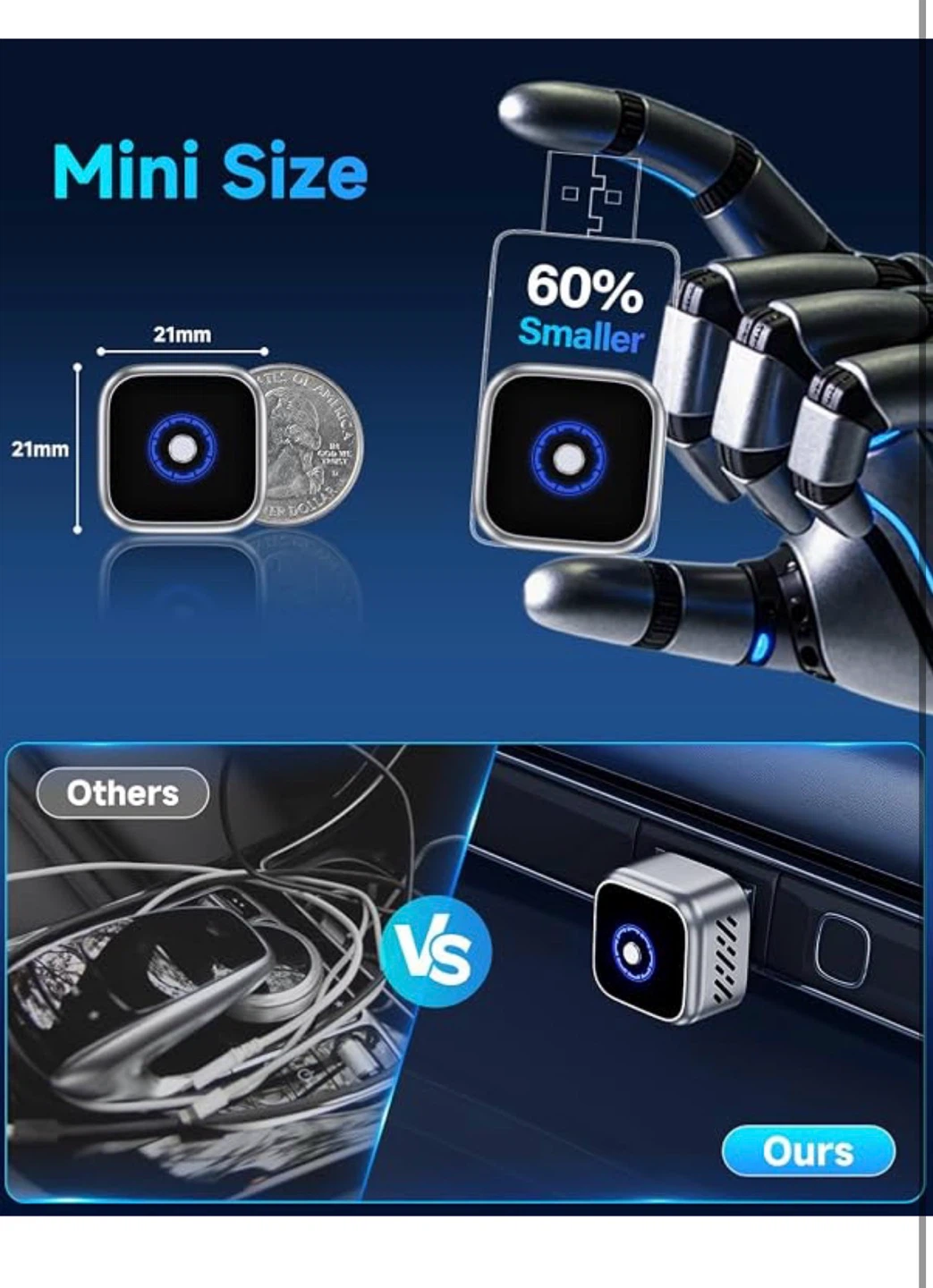 Ultra Mini Wireless Android Auto & CarPlay Adapter - photo 4