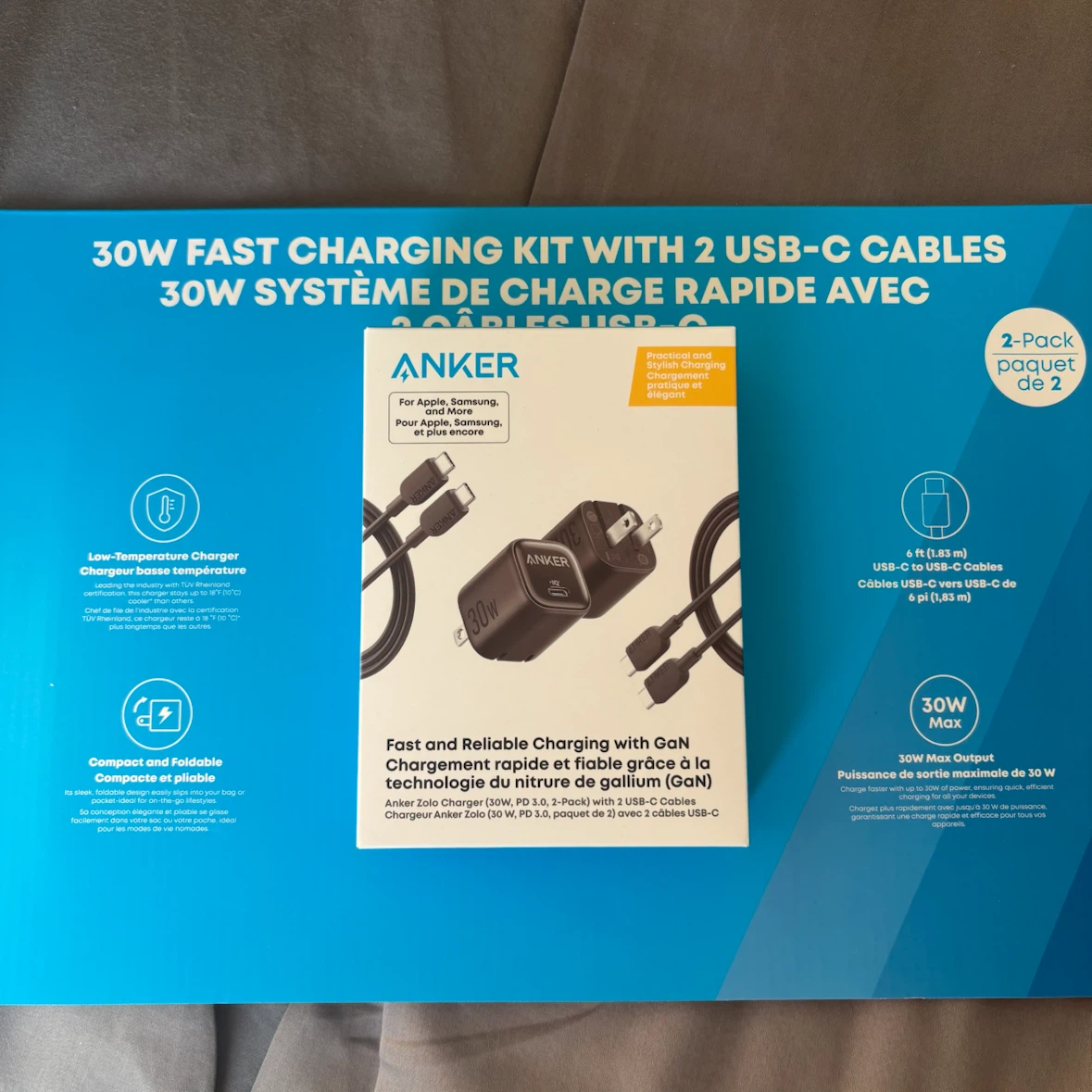Anker 30W Fast Charging Kit with 2 USB-C Cables