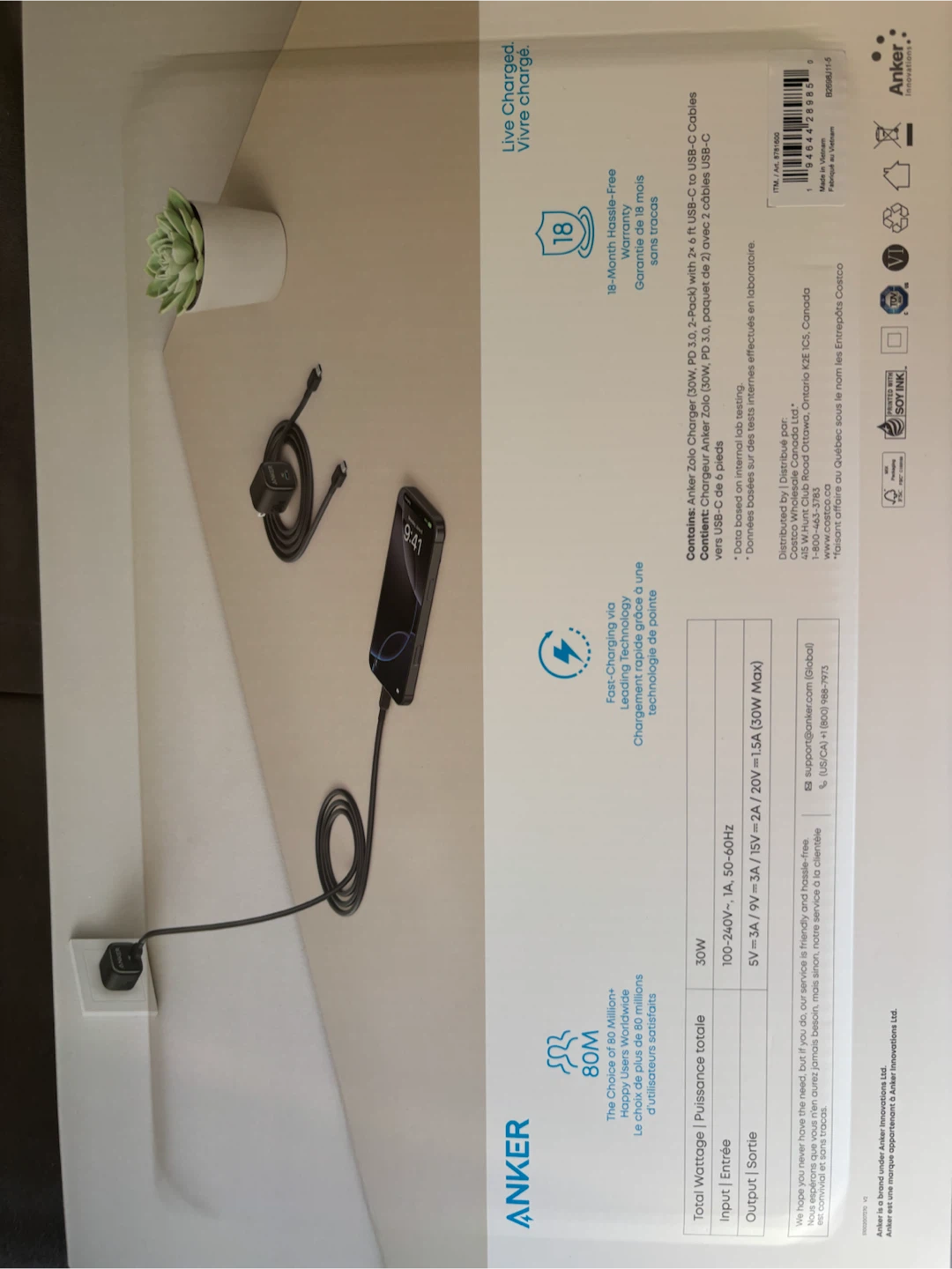 Anker 30W Fast Charging Kit with 2 USB-C Cables - photo 2