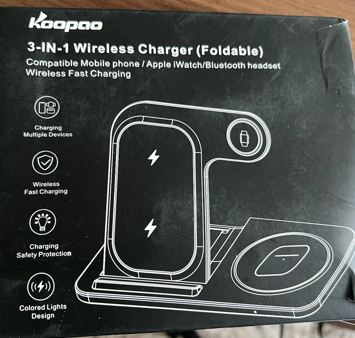 Koopao 3-in-1 Foldable Wireless Charger
