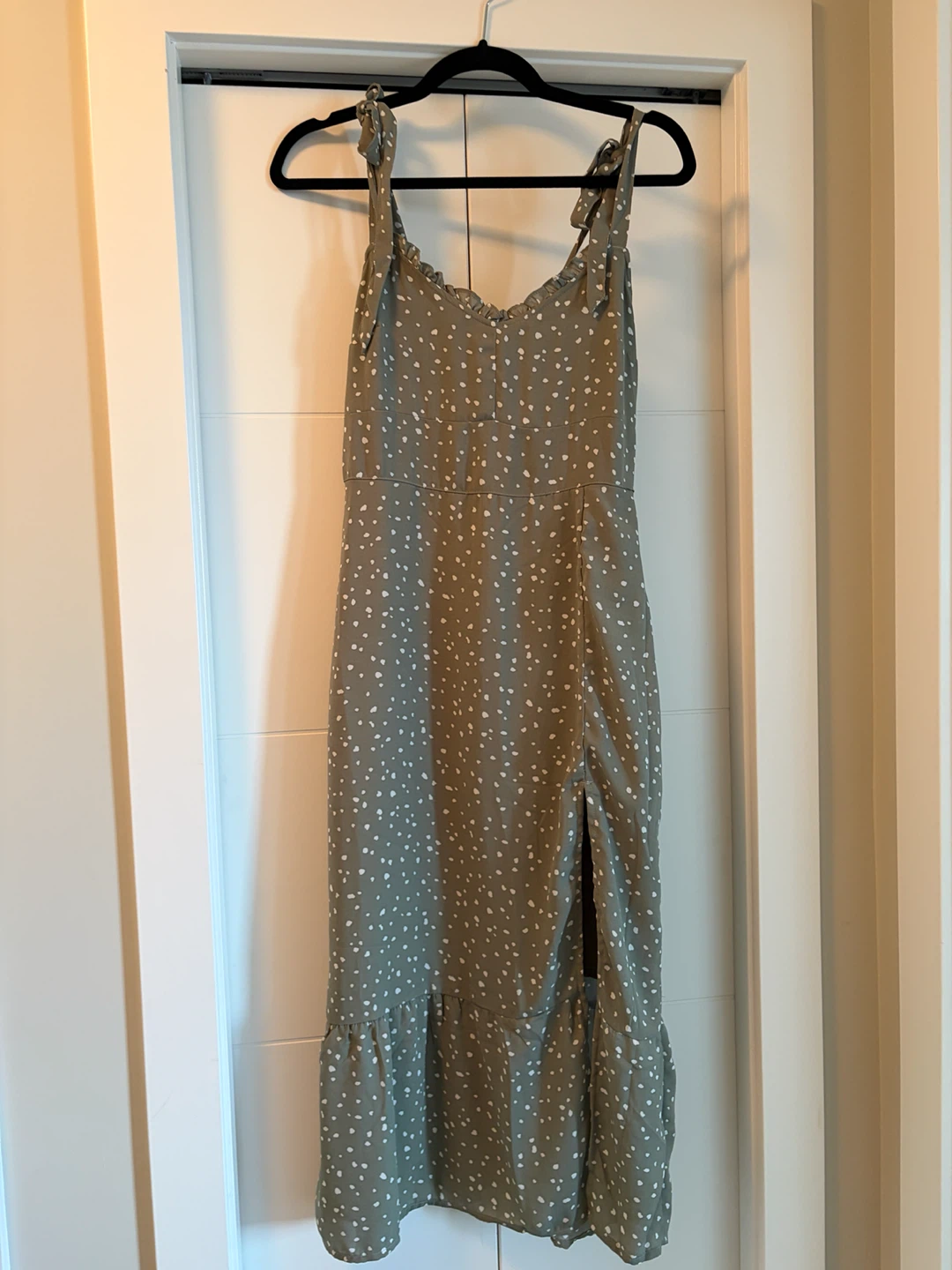 Abercrombie & Fitch Green Speckled Midi Dress - Size S