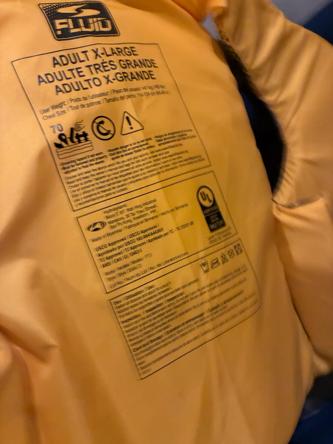 Fluid Adult X-Large Life Jacket