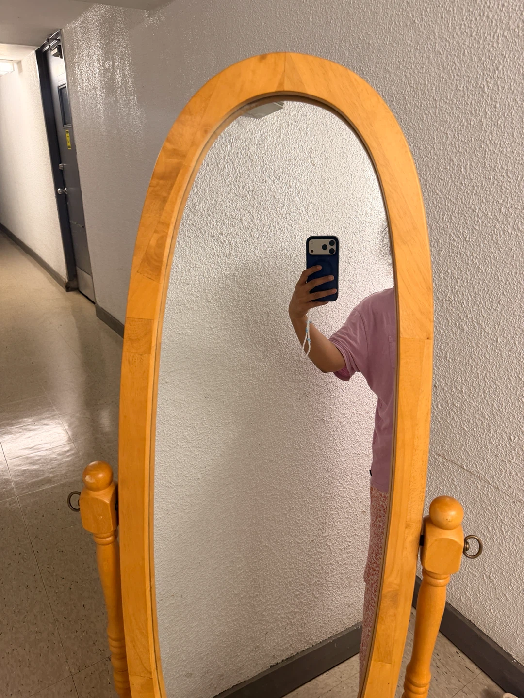Wooden Oval Full Length Mirror - photo 2
