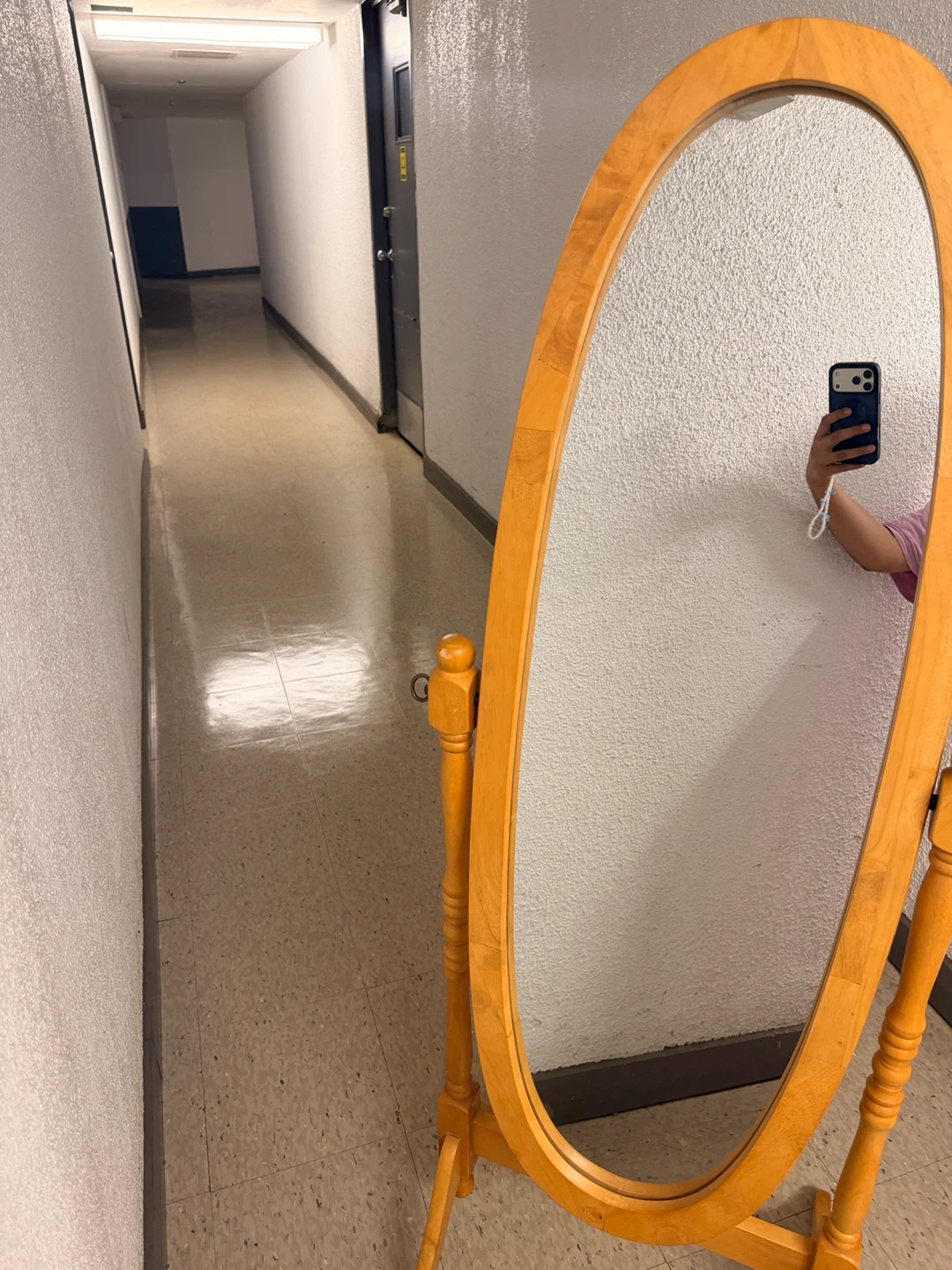 Wooden Oval Full Length Mirror - photo 3