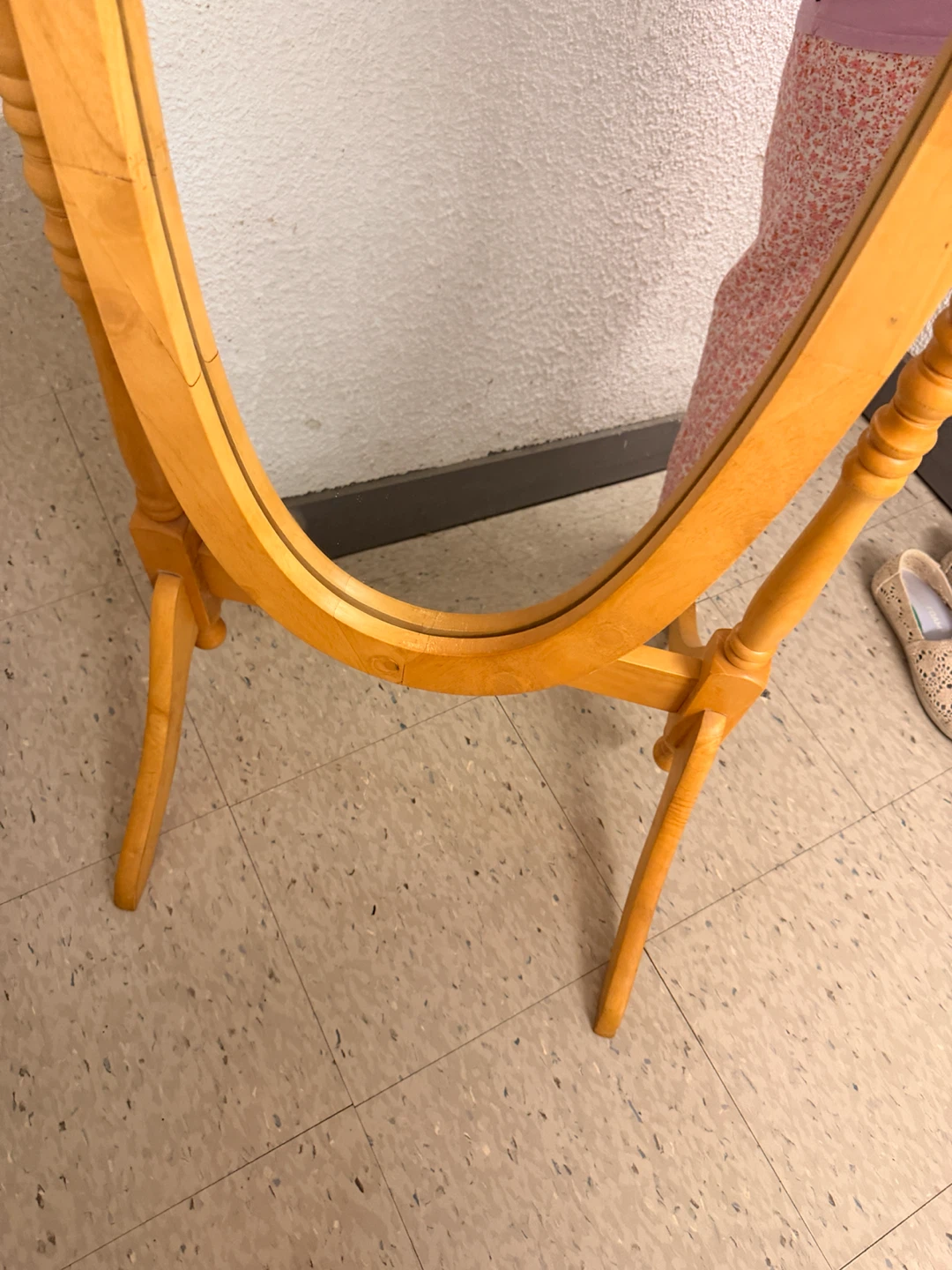 Wooden Oval Full Length Mirror - photo 5