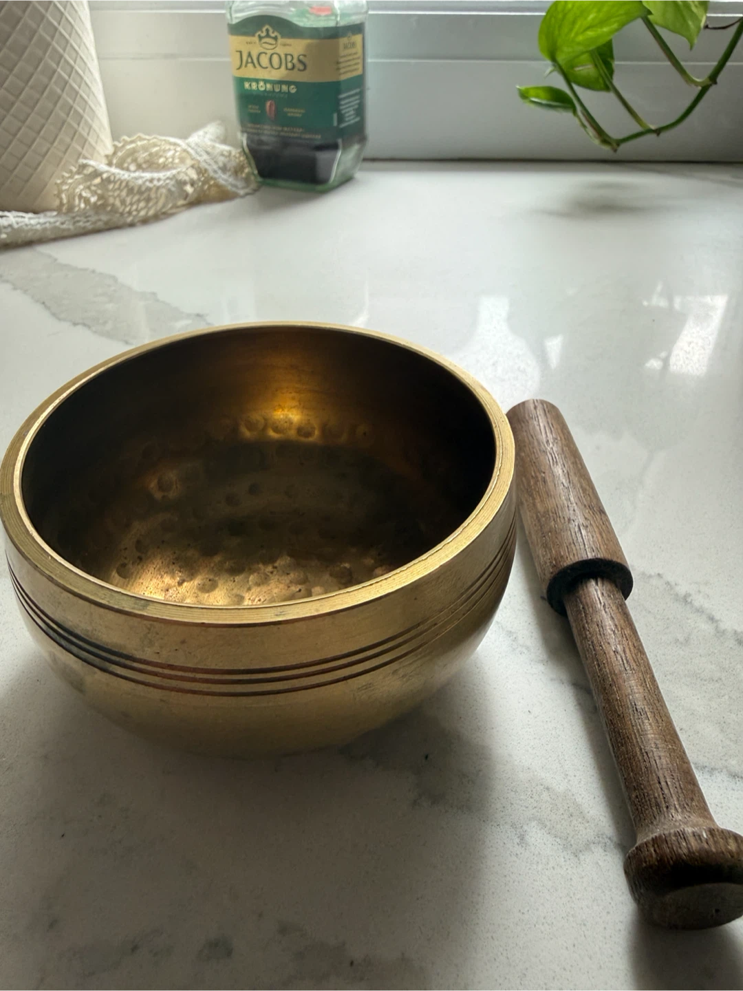 Tibetan Brass Singing Bowl with Mallet - photo 2