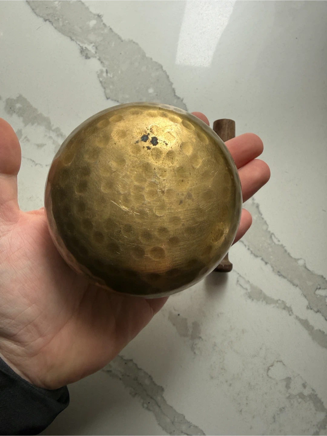 Tibetan Brass Singing Bowl with Mallet - photo 3