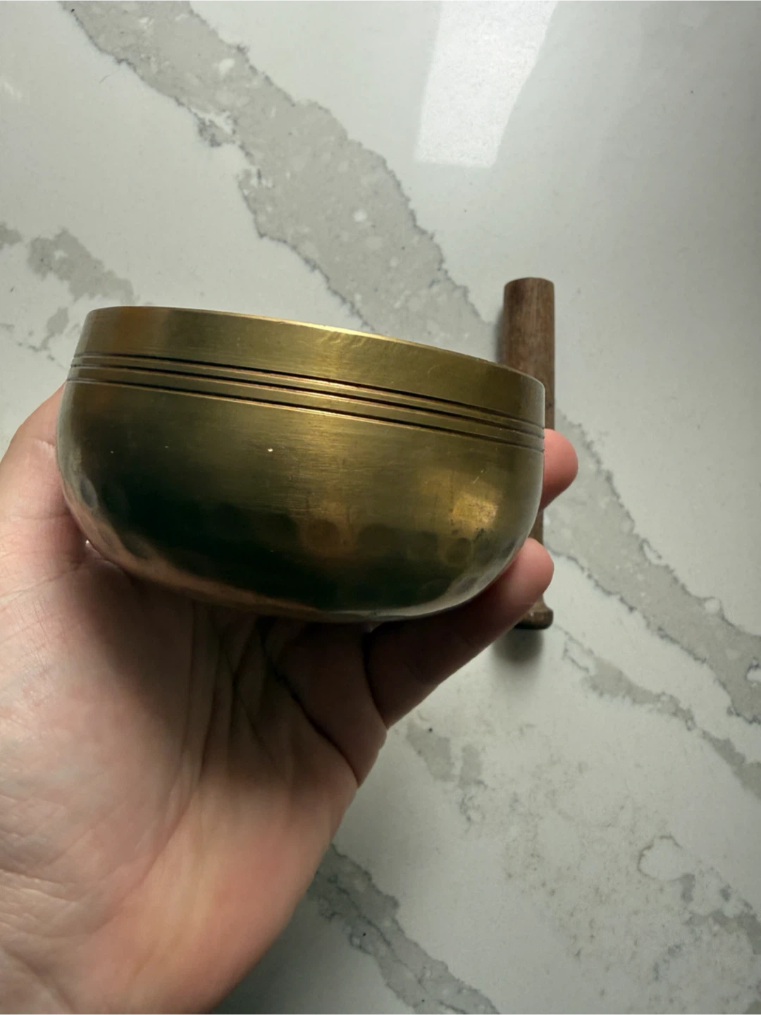 Tibetan Brass Singing Bowl with Mallet - photo 5