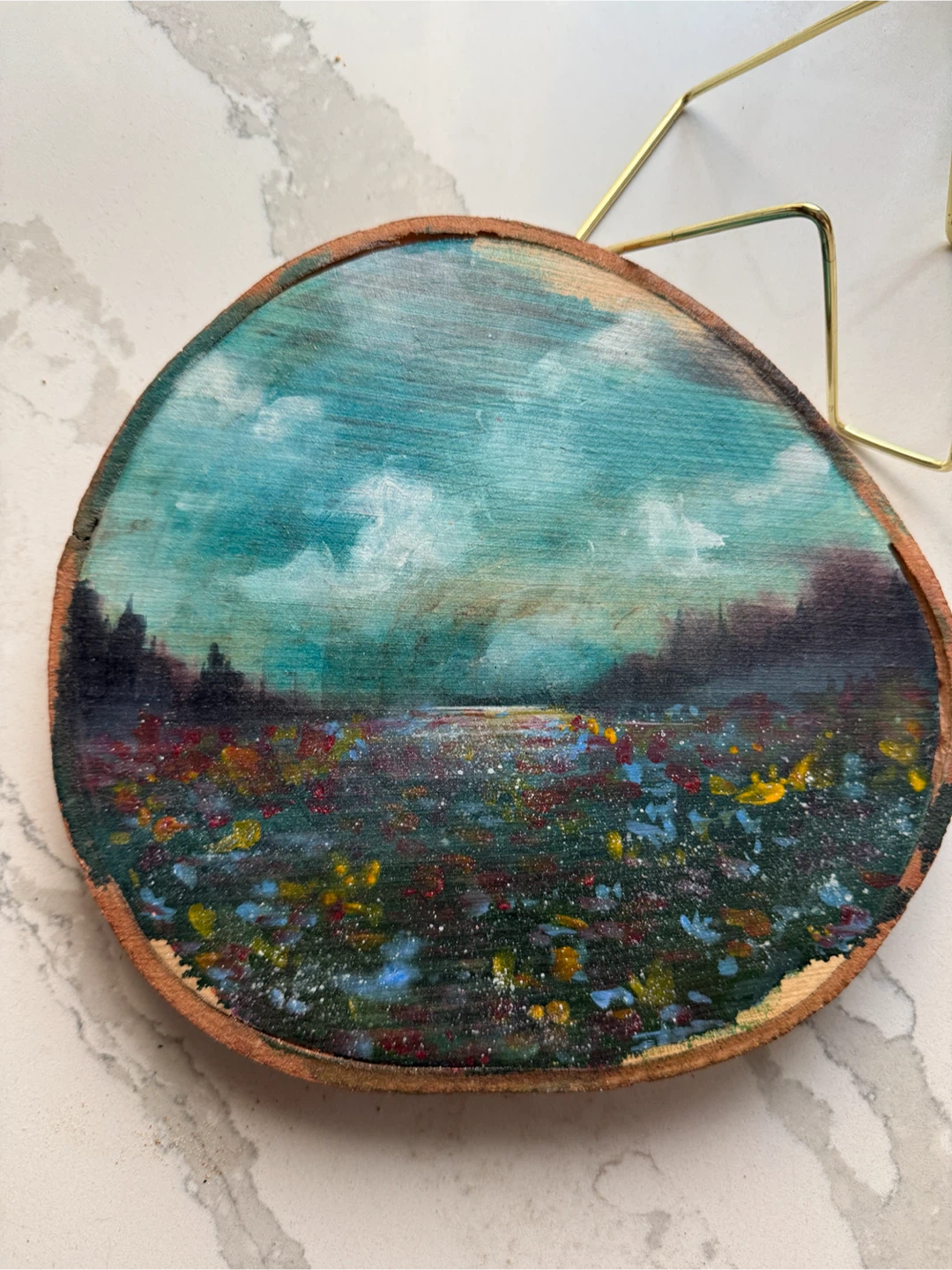 Absolem Ink Wood Slice Painting - photo 2