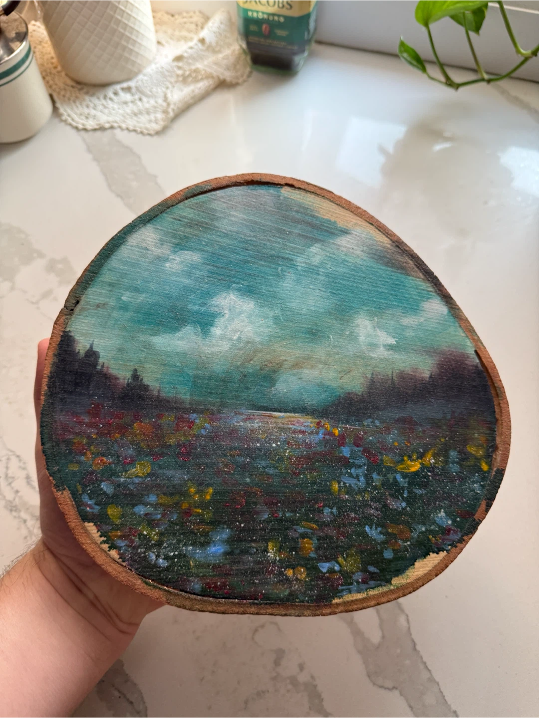 Absolem Ink Wood Slice Painting - photo 3