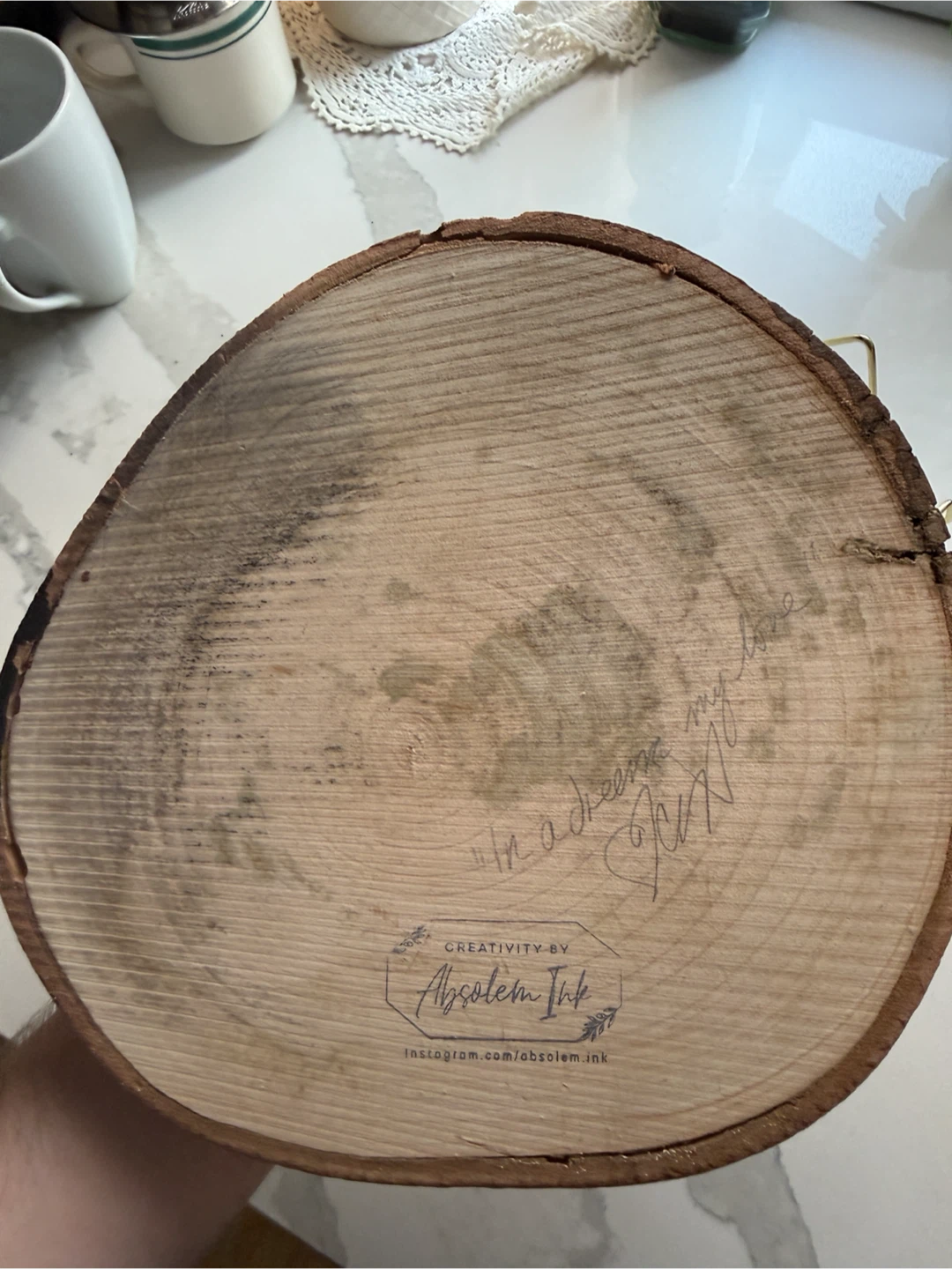 Absolem Ink Wood Slice Painting - photo 5