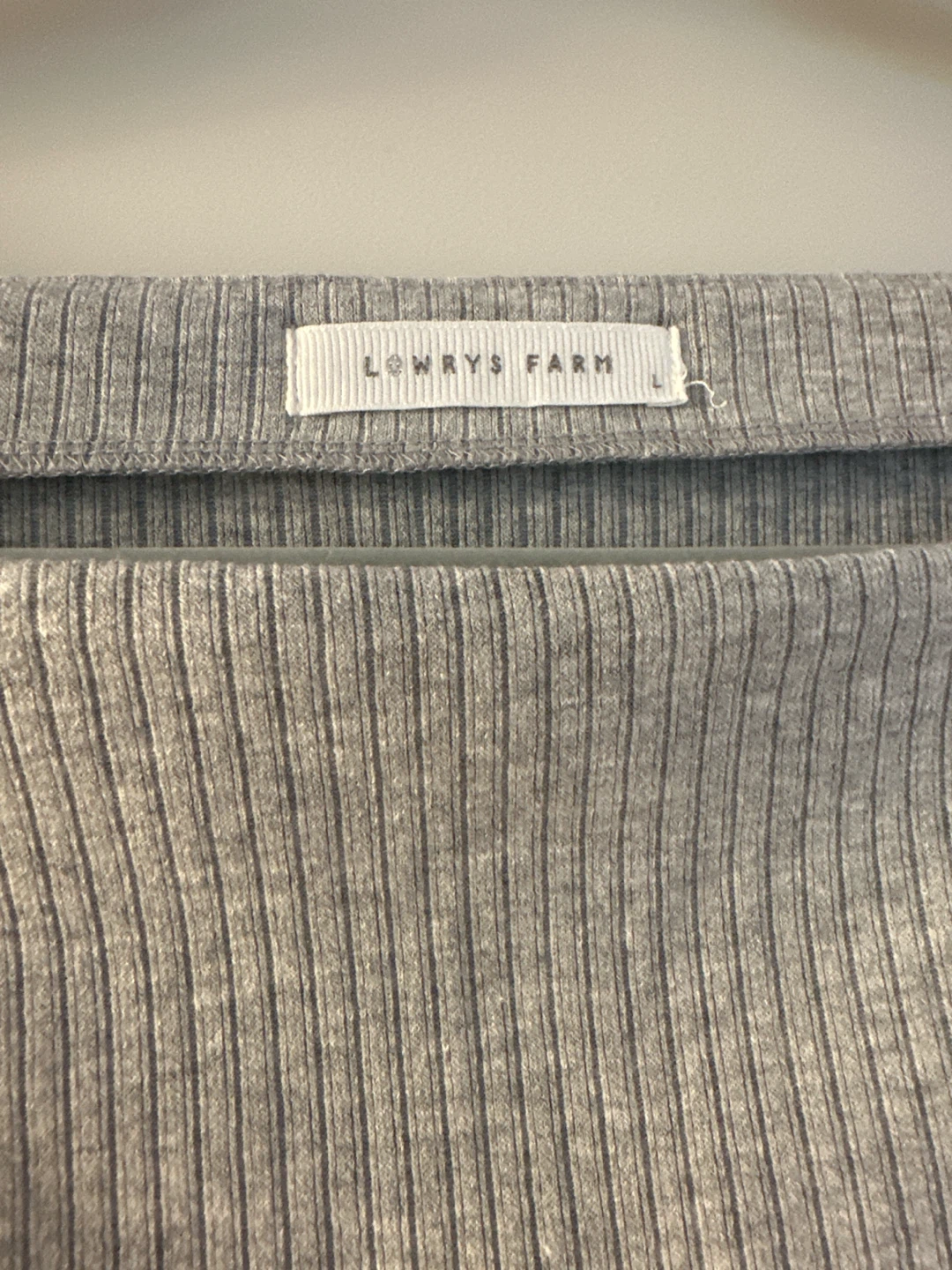 Japanese brand light Grey Ribbed Boat Neck Top - photo 2