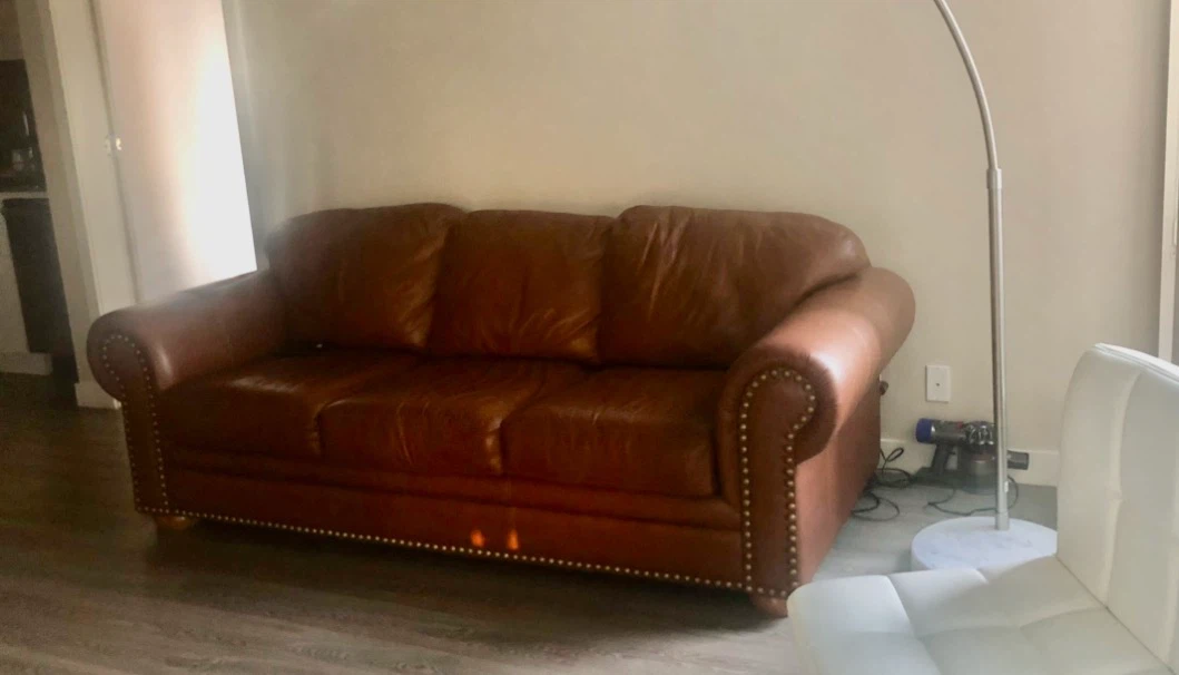 Brown Genuine Leather Sofa - photo 3