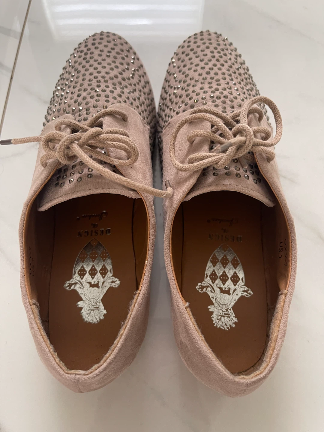 Women's Pink Studded Oxfords Size 7 - photo 2
