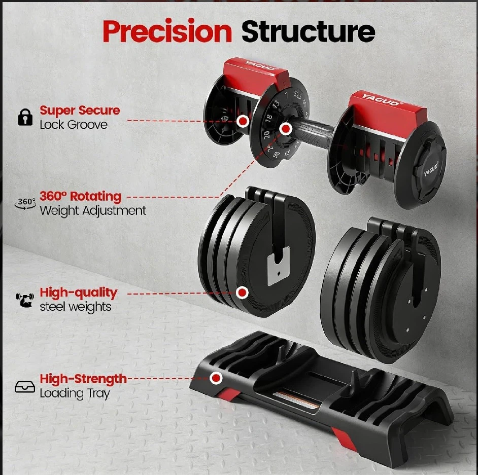 YAGUD Adjustable Dumbbell Set - photo 2