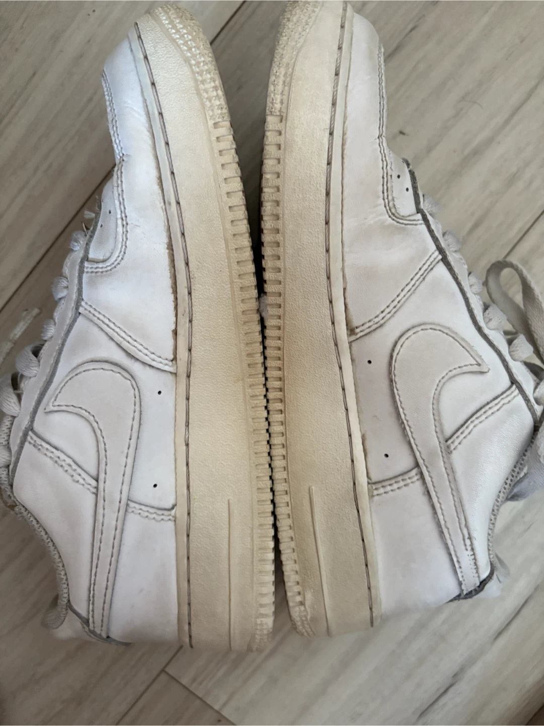 Nike Air Force 1 White Leather Sneakers - photo 2