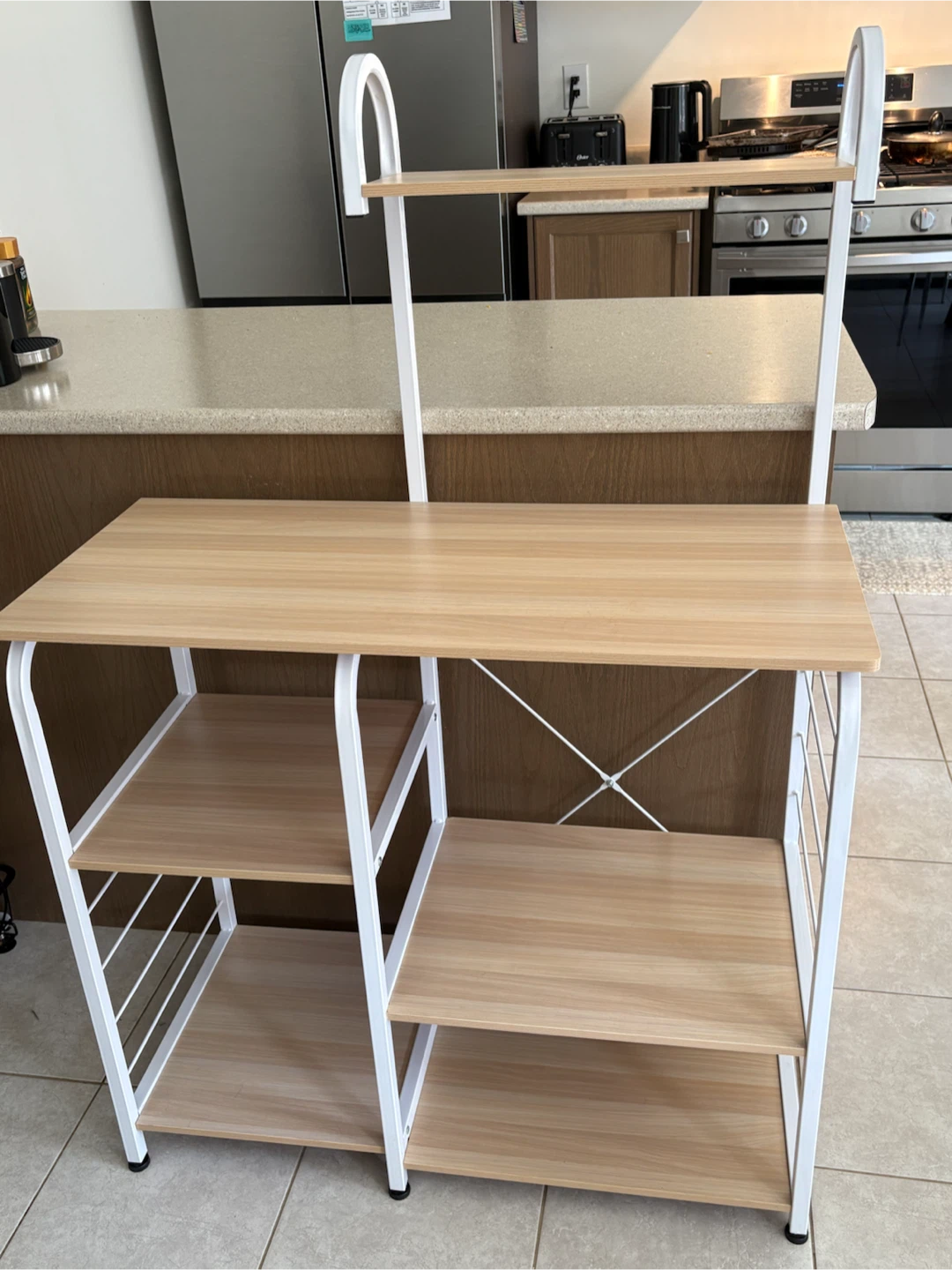 Kitchen storage table- microwave table- coffee/drinks bar