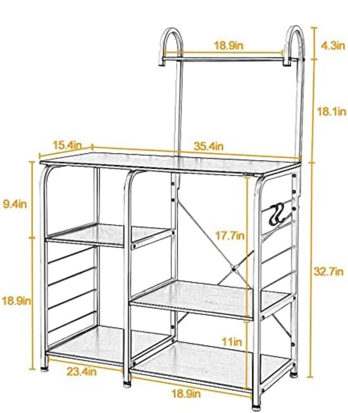 Kitchen storage table- microwave table- coffee/drinks bar - photo 3