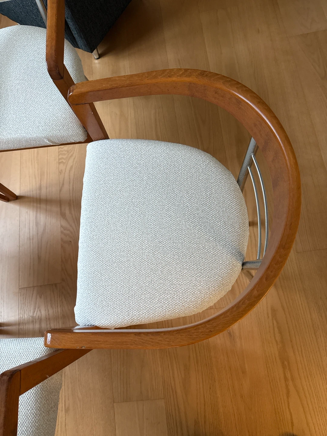 Set of 7 Wooden Dining Chairs with Metal Legs - photo 3