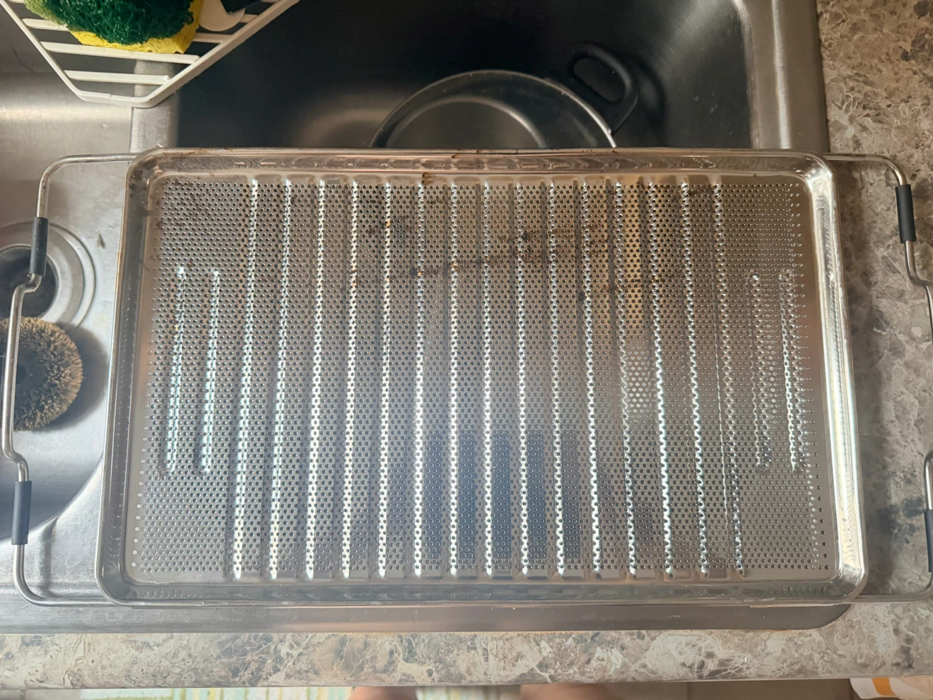 Stainless Steel Perforated Over the Sink Colander Pan - photo 3
