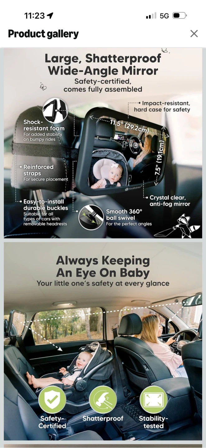 KeaBabies Baby Car Mirror - photo 2