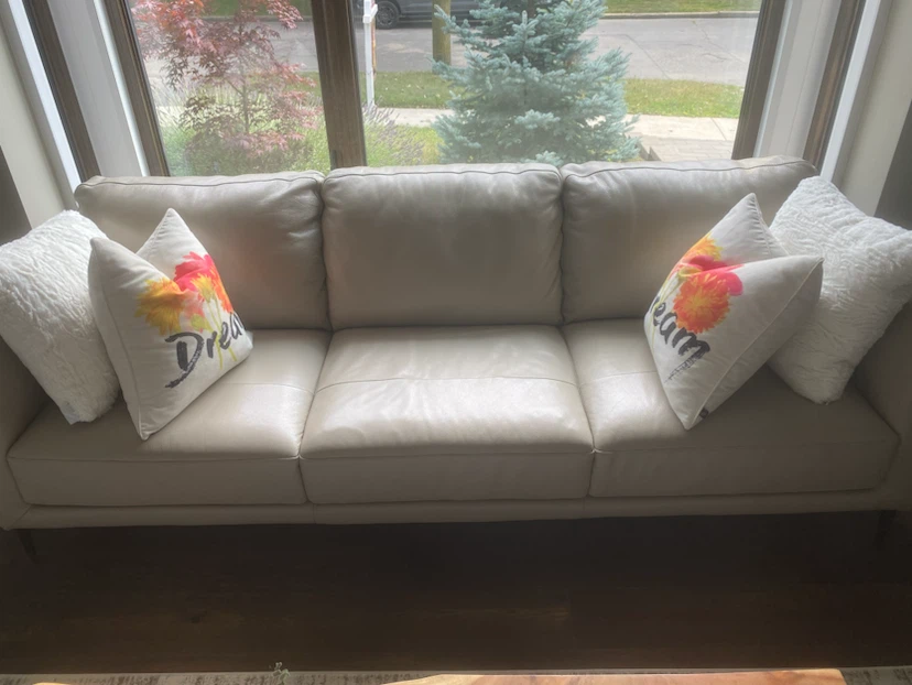 MOVING SALE Light Beige Leather Sofa